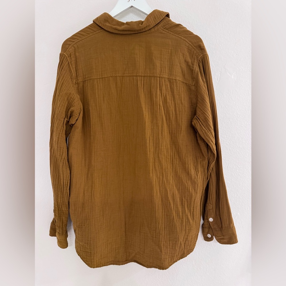 Women’s Mustard Yellow Button Down Shirt - Picture 4 of 4
